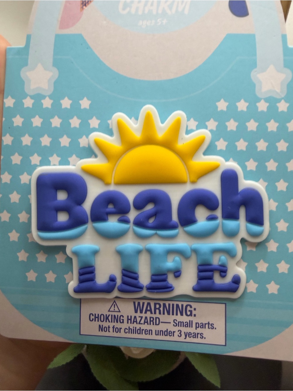 Beach Life Jumbo Charm - Yellow Sun with Blue Letters - Picture 2 of 6